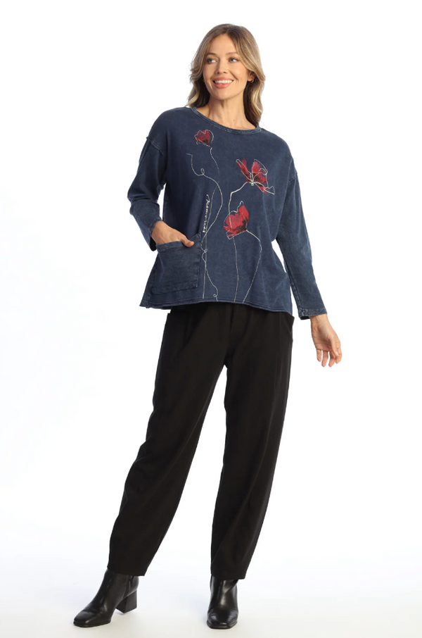 Denim Terry pocket Top