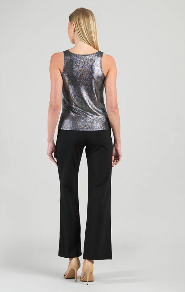 Metallic Shimmer Cowl Neck Draped Tank