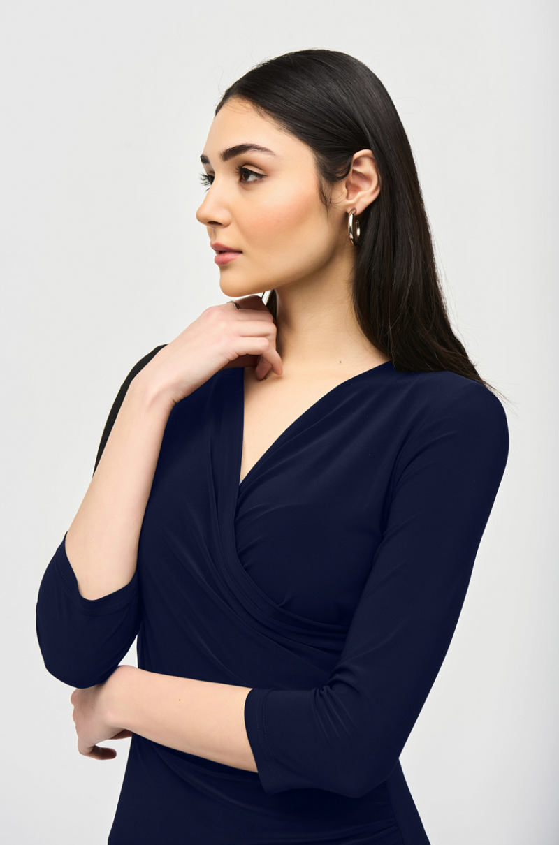 Midnight Blue Wrap Dress