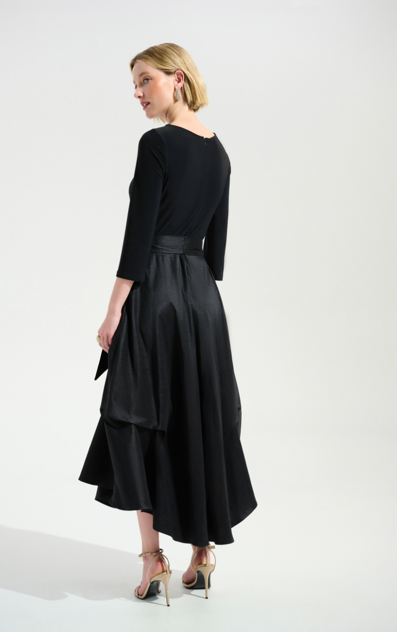 Black Fit And Flare Silky Dress