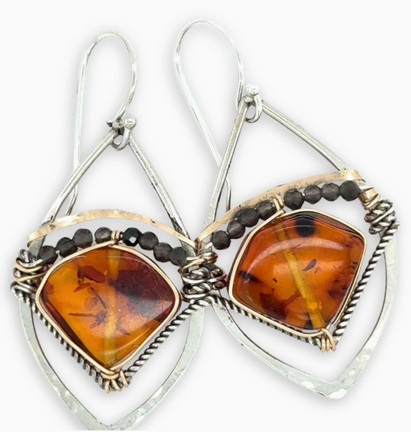 Amber Wedge Earrings