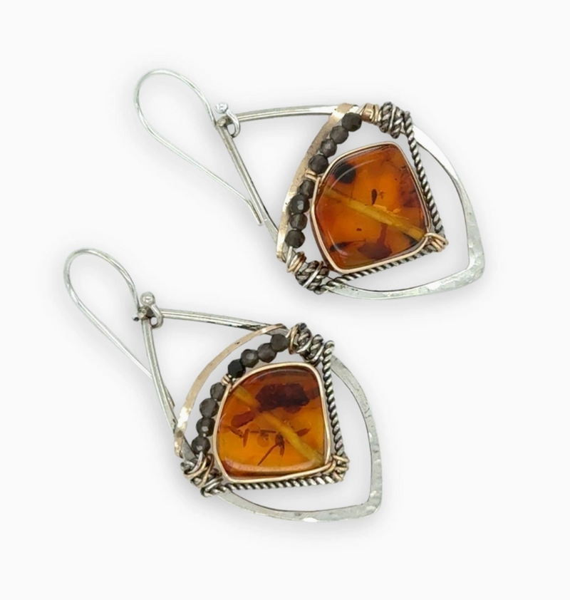 Amber Wedge Earrings