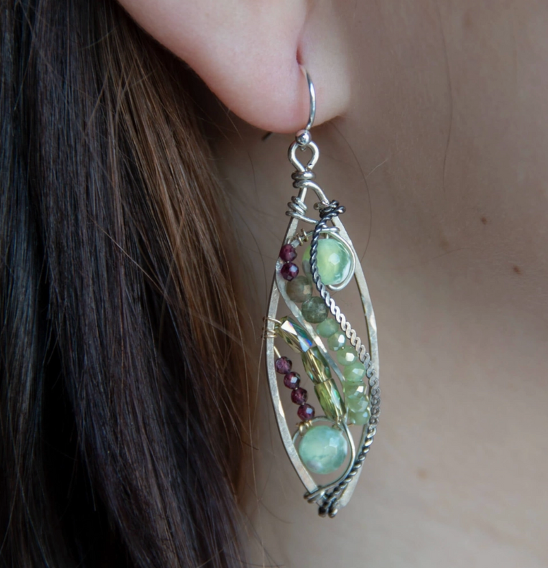 Sprout Crystal Earrings