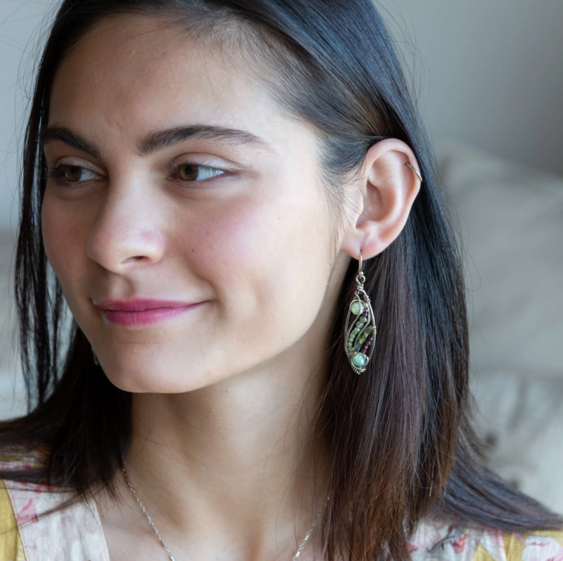 Sprout Crystal Earrings