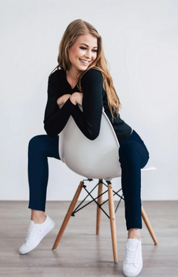 Navy Fleece Lined Legging