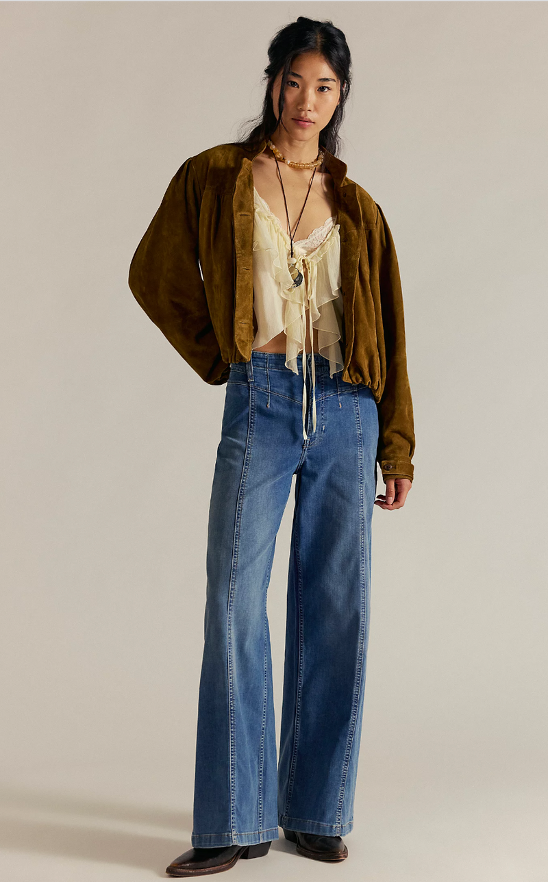 Medium Wash Libre Wide-Leg Jeans