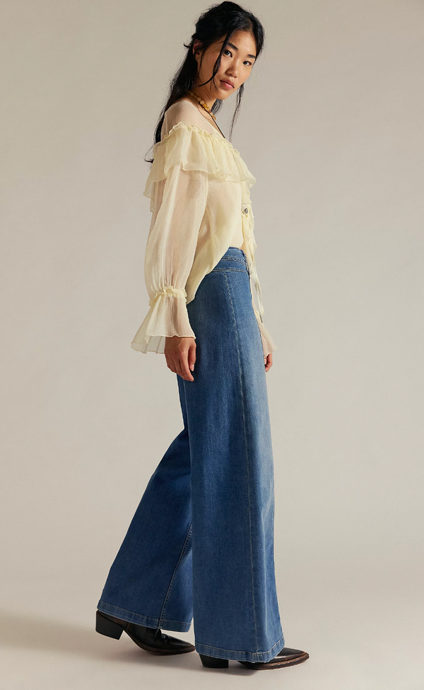Medium Wash Libre Wide-Leg Jeans