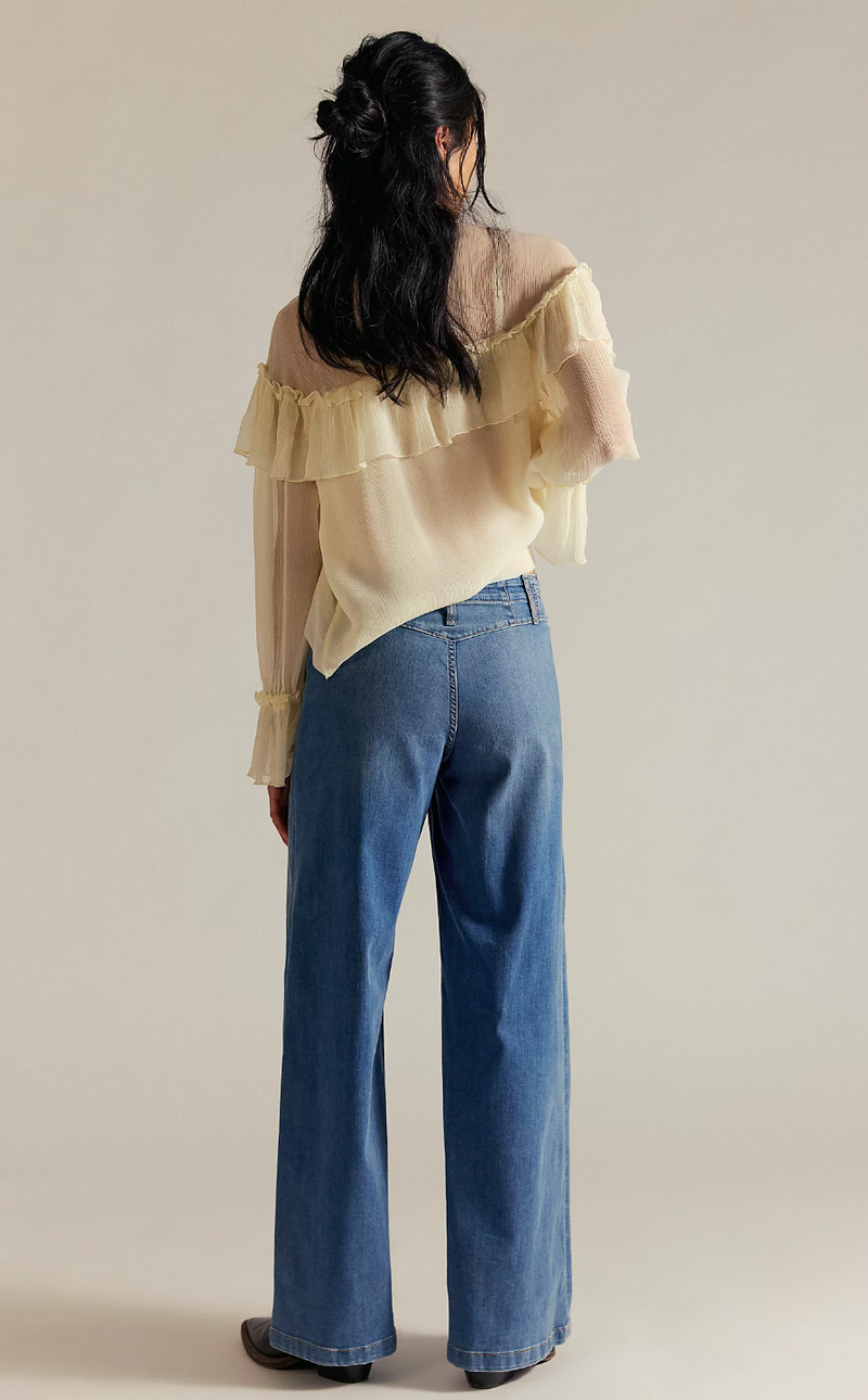 Medium Wash Libre Wide-Leg Jeans