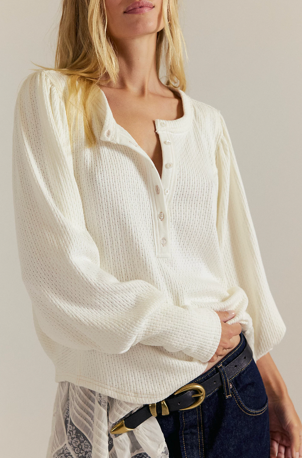 Ivory Knit Thermal Top
