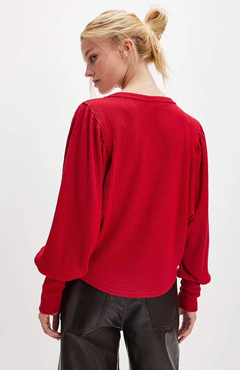 Red Knit Thermal Top
