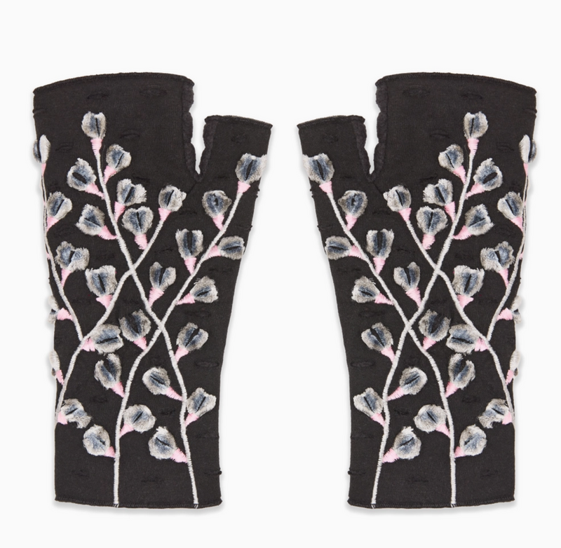 Azalea Noir Fingerless Fleece Gloves