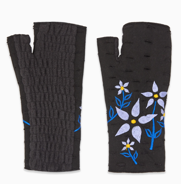 Viola Blue Fingerless Fleece Gloves