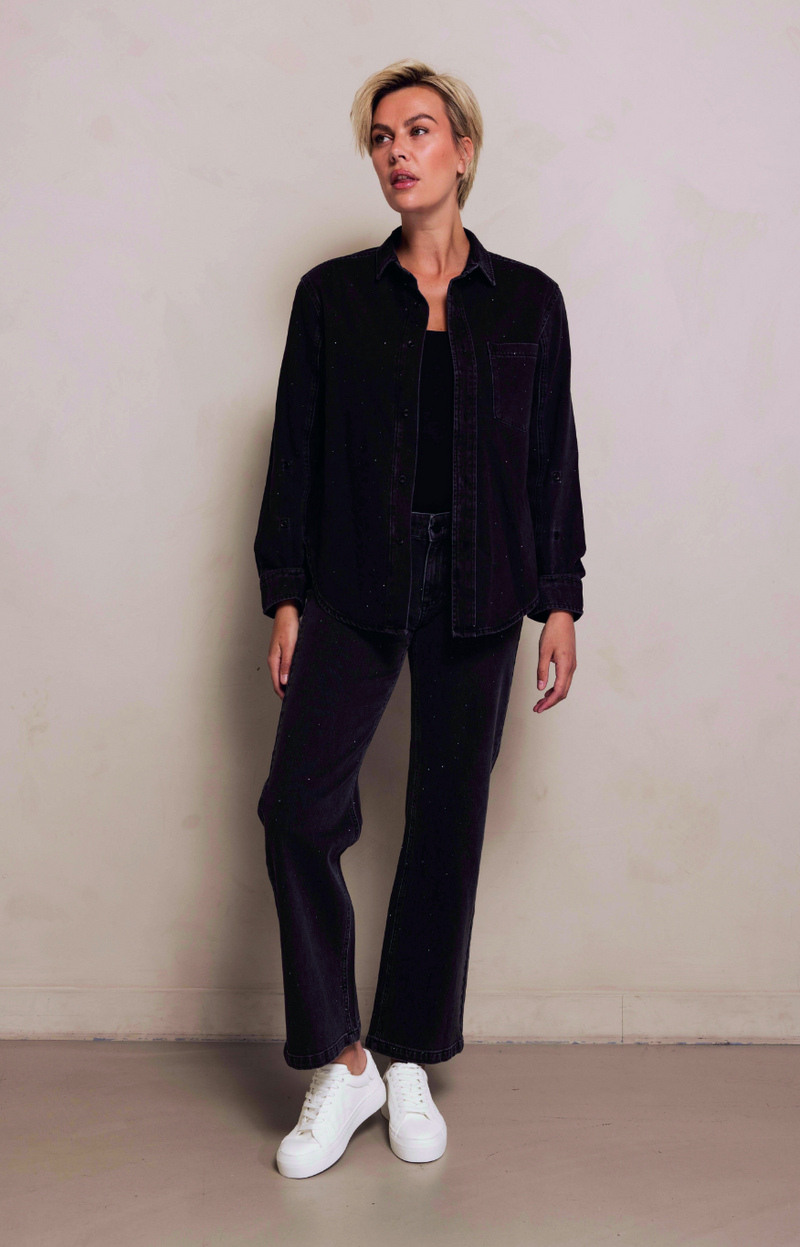 Black Wash Straight Leg Jean