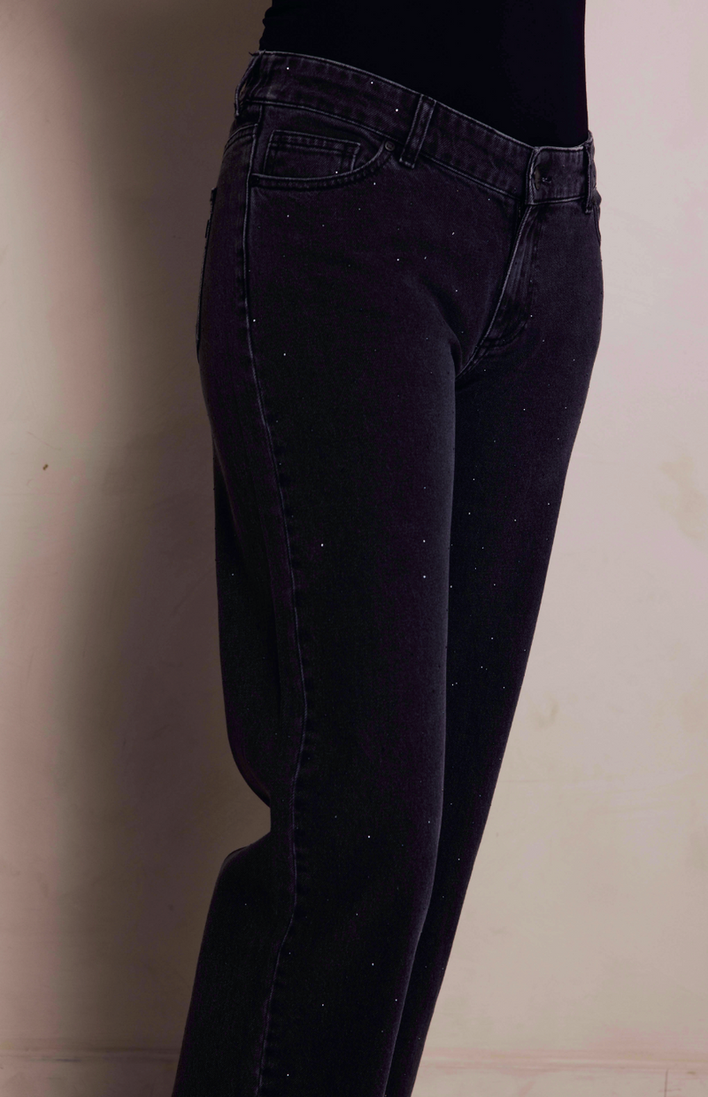 Black Wash Straight Leg Jean