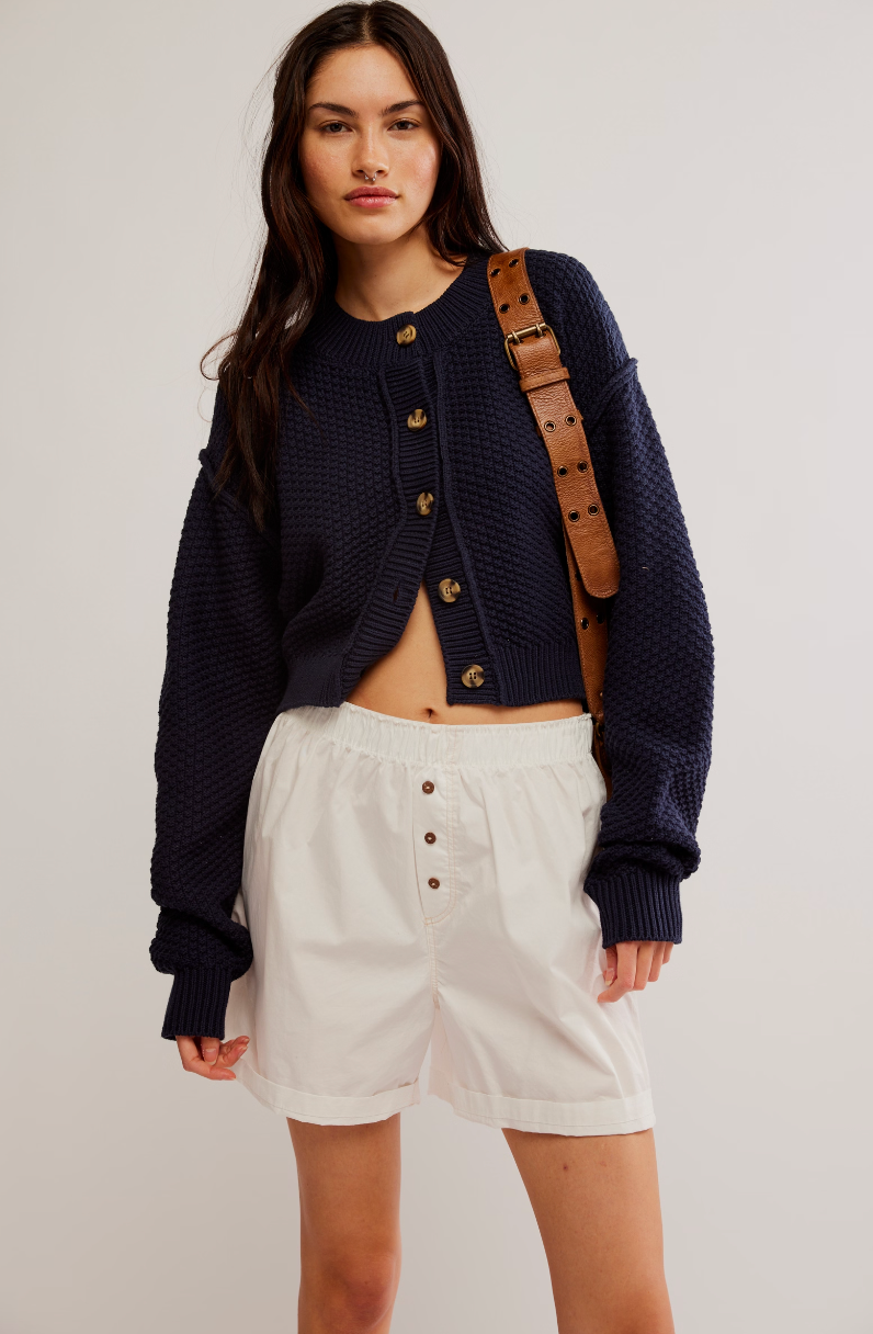 Navy Button Cardigan