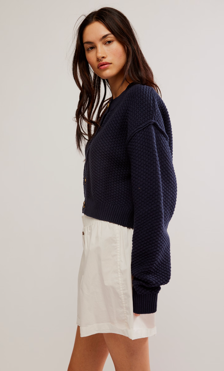 Navy Button Cardigan