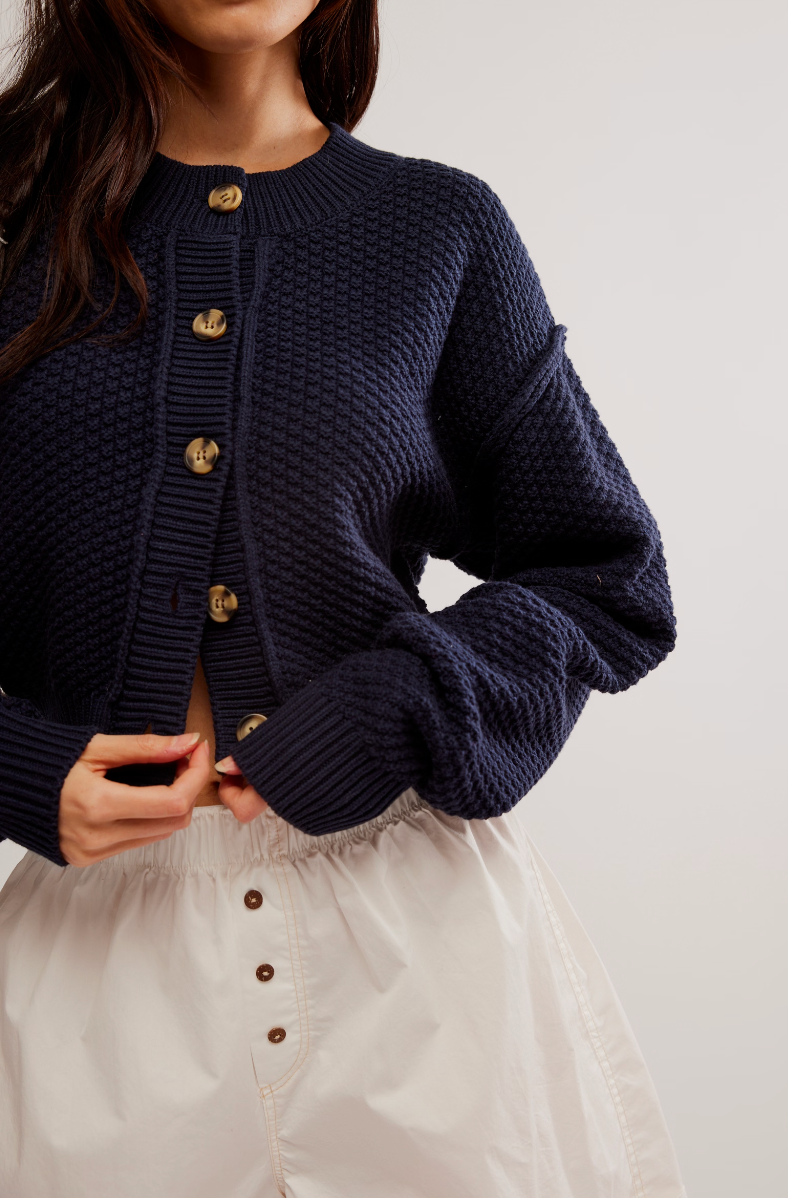 Navy Button Cardigan