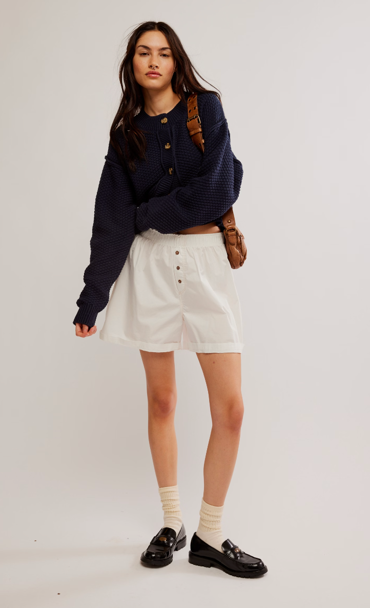 Navy Button Cardigan