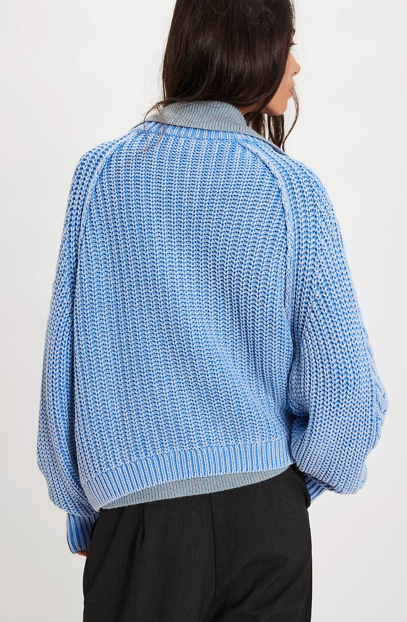 Blue Cable Knit Sweater