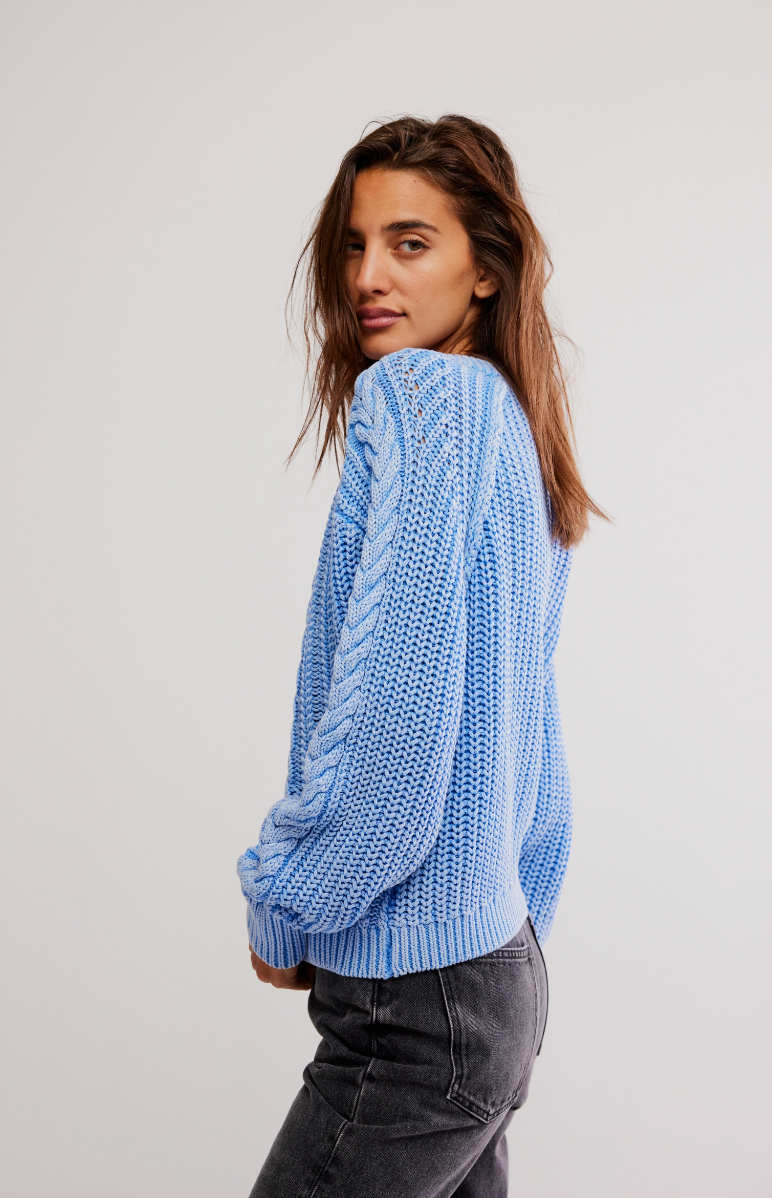 Blue Cable Knit Sweater