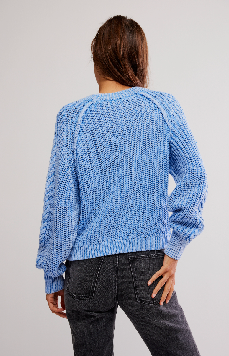 Blue Cable Knit Sweater