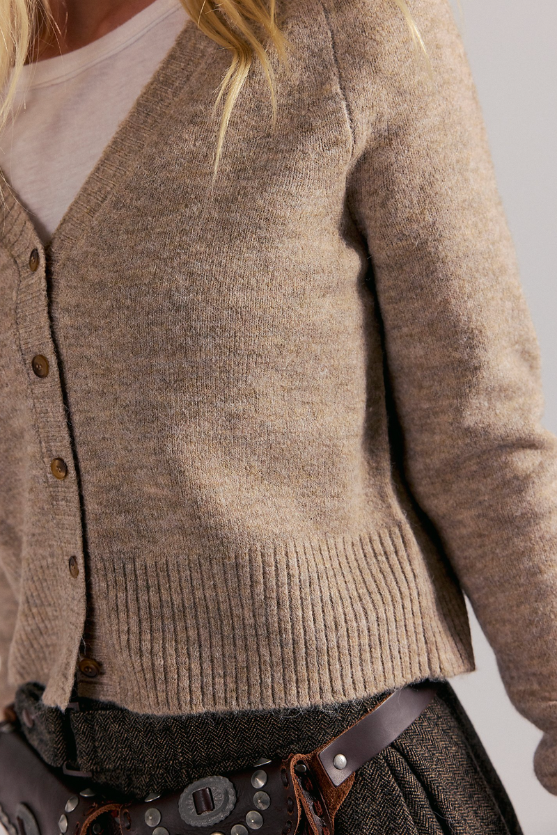 Feather Grey Button Cardigan