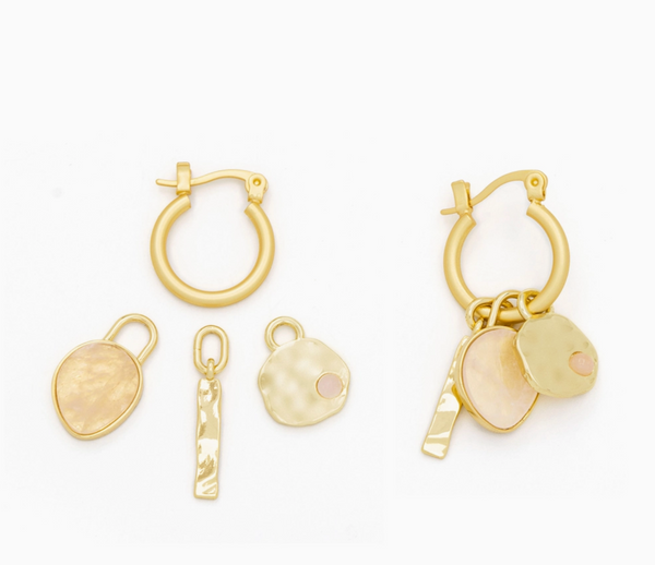 Rose Quartz Interchangeable Charm Earring