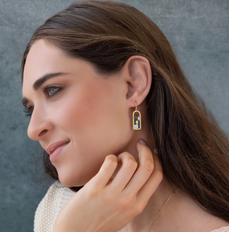 Good Karma Indigo Frame Earring