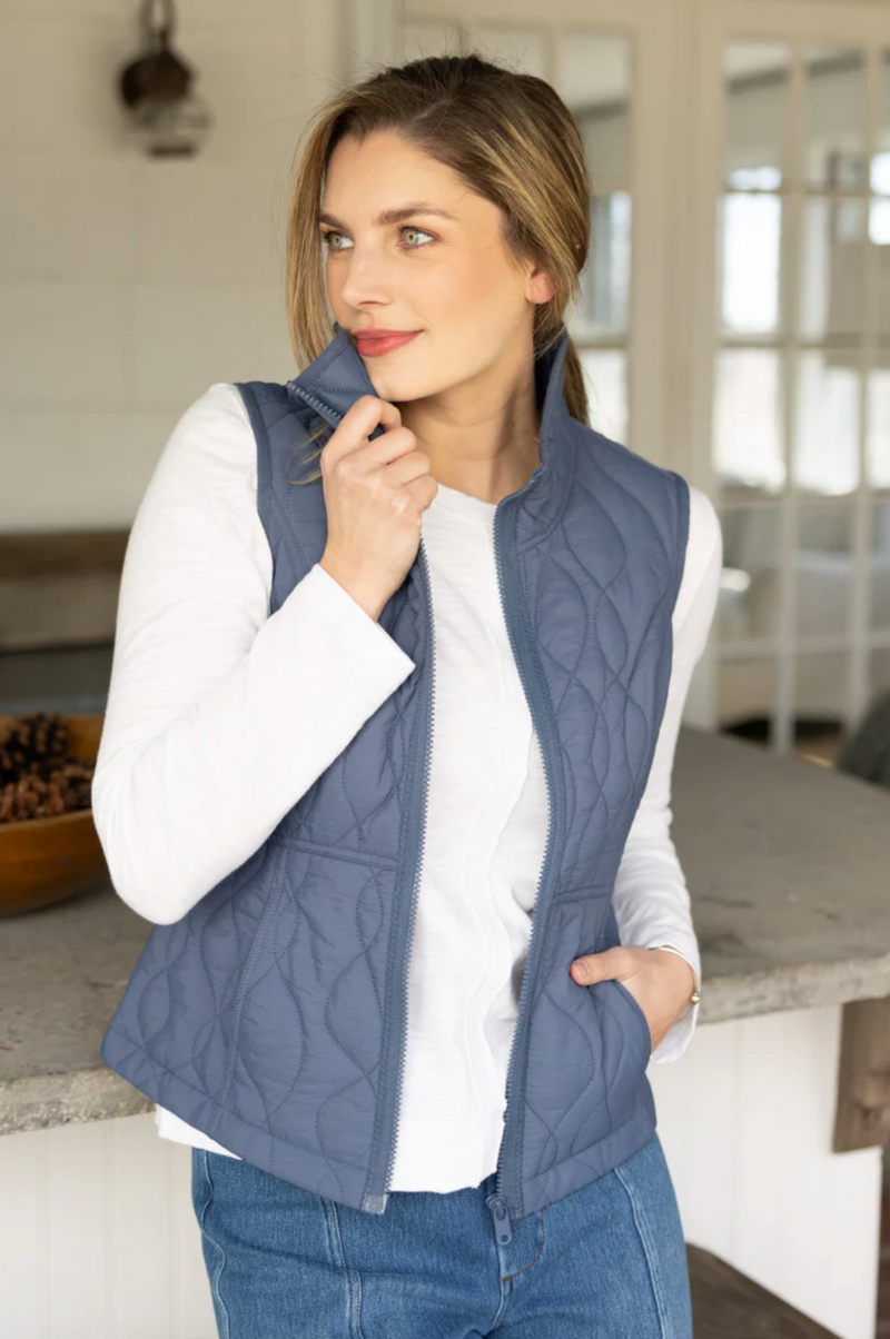 Denim Wave Quilt Summit Vest