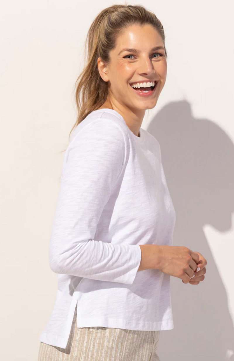 White Cotton Boxy Top