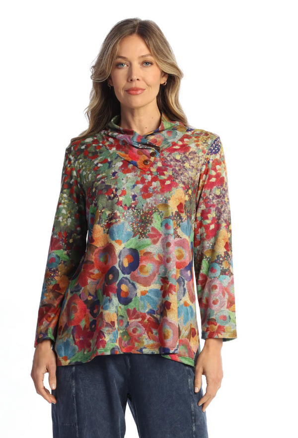 Field of Flowers Mock Neck Top