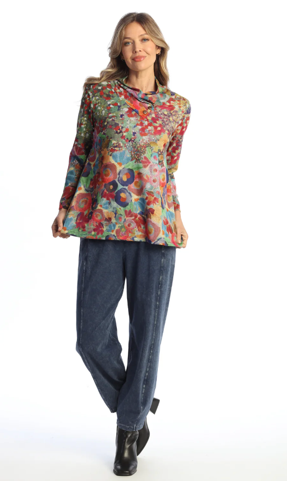 Field of Flowers Mock Neck Top