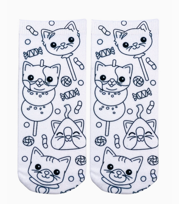 Candy Cats Diy Coloring Kit Socks