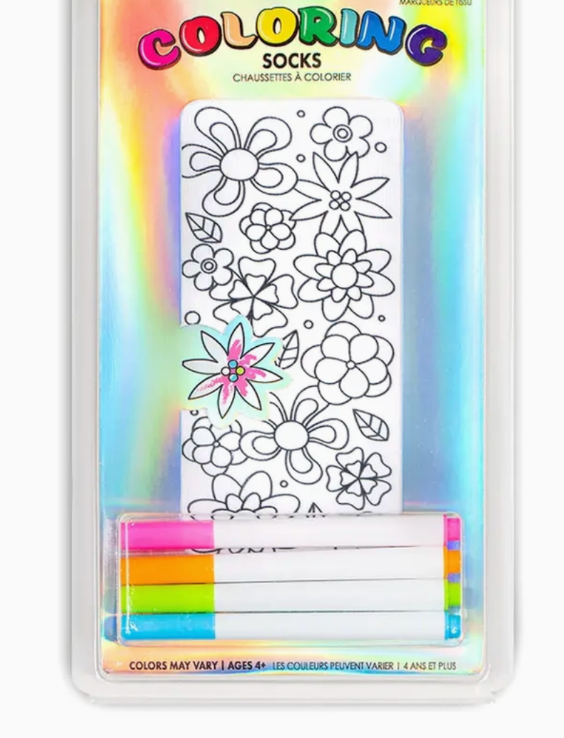 Flower Garden Diy Coloring Kit Socks