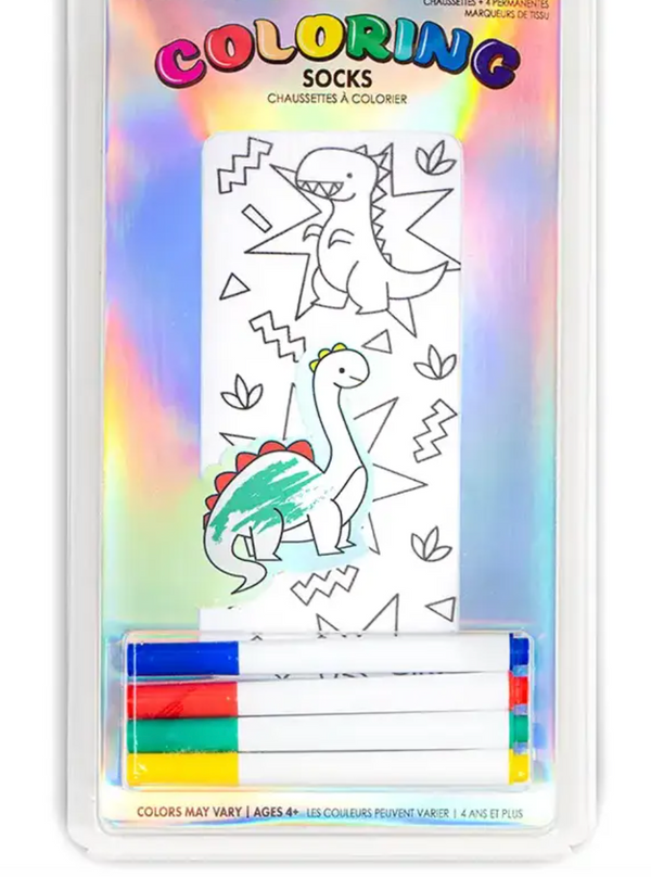 Dinosaurs Diy Coloring Kit Socks