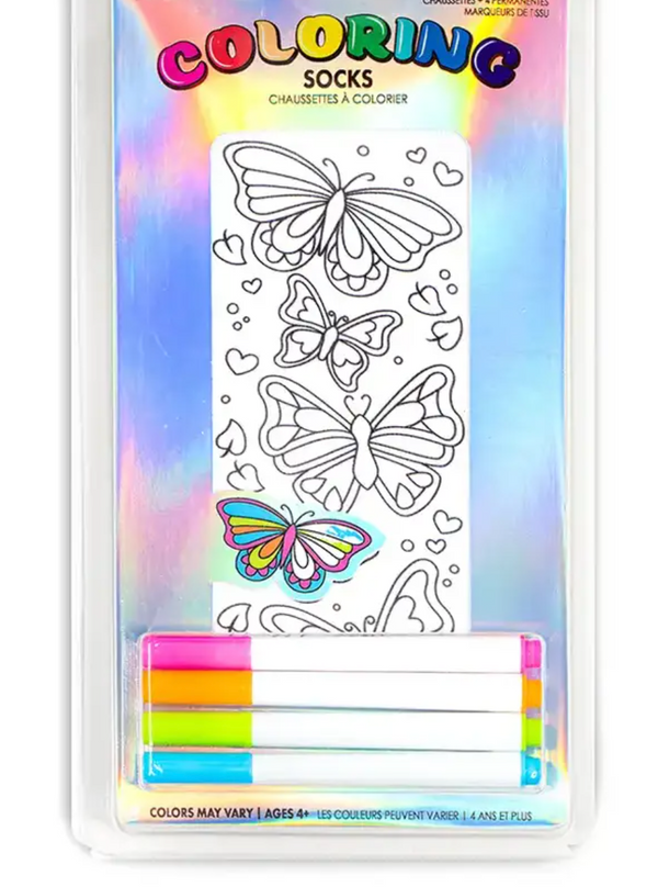 Whimsical Butterflies Diy Coloring Kit Socks