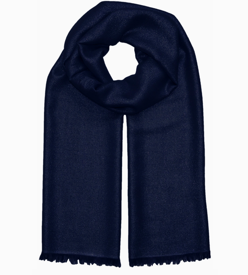 Navy Solid Metallic Evening Wrap