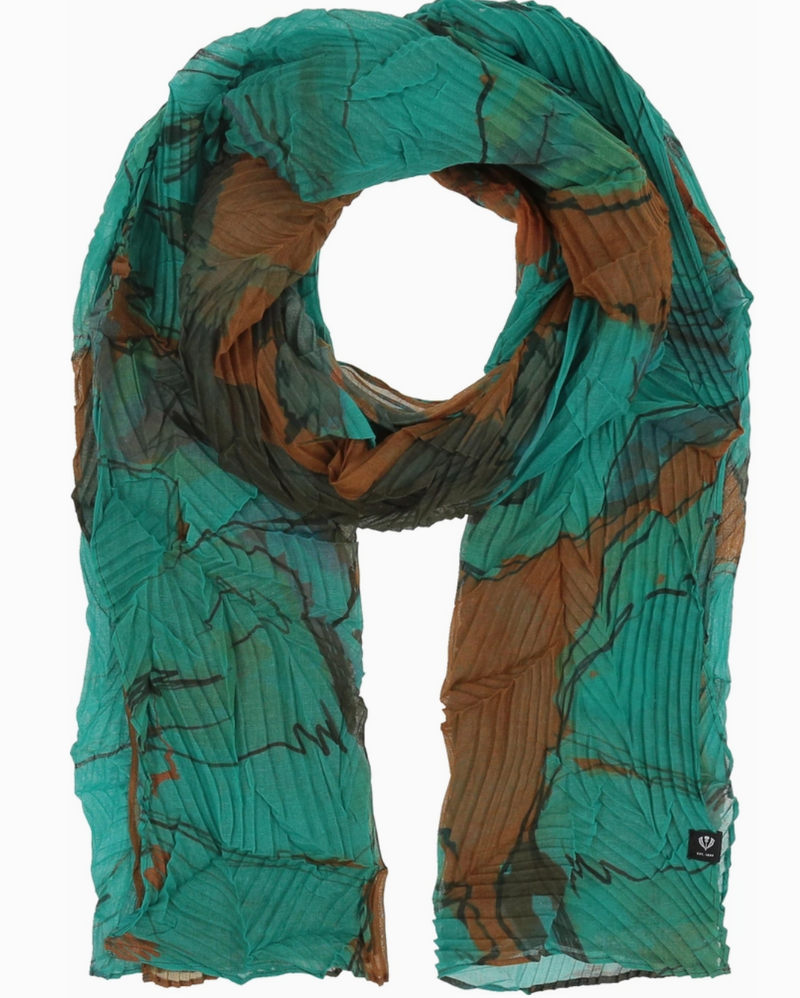 Botanical Floral Pleated Scarf