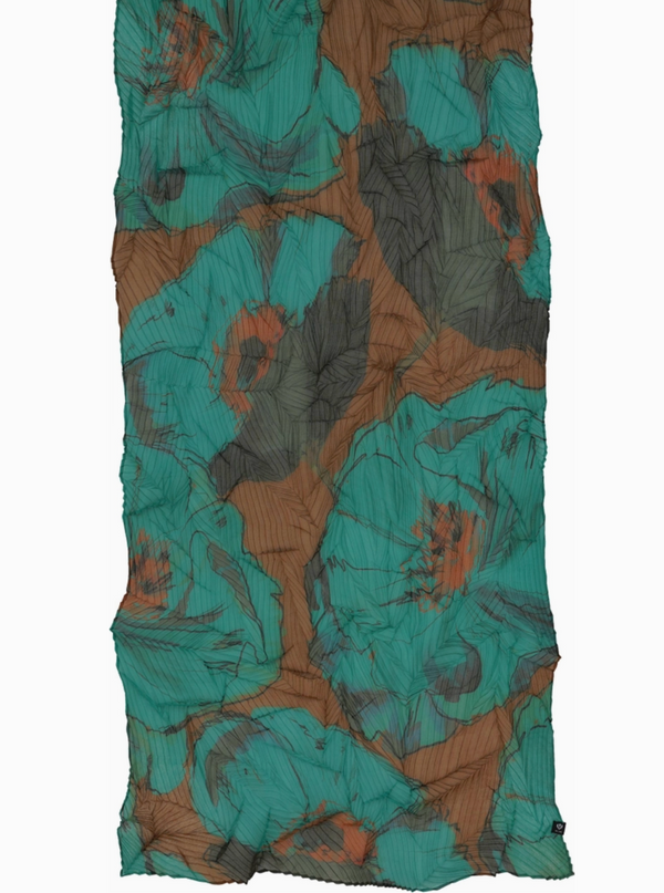 Botanical Floral Pleated Scarf