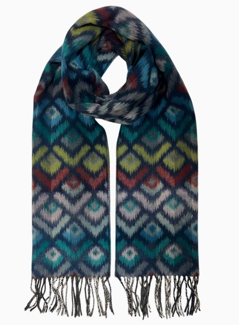 Peacock Feathers Blue Cashmink Scarf
