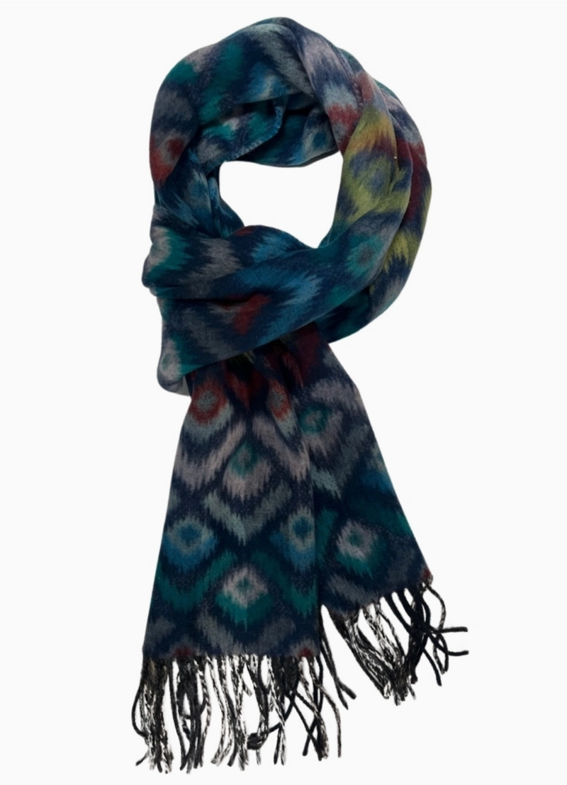 Peacock Feathers Blue Cashmink Scarf