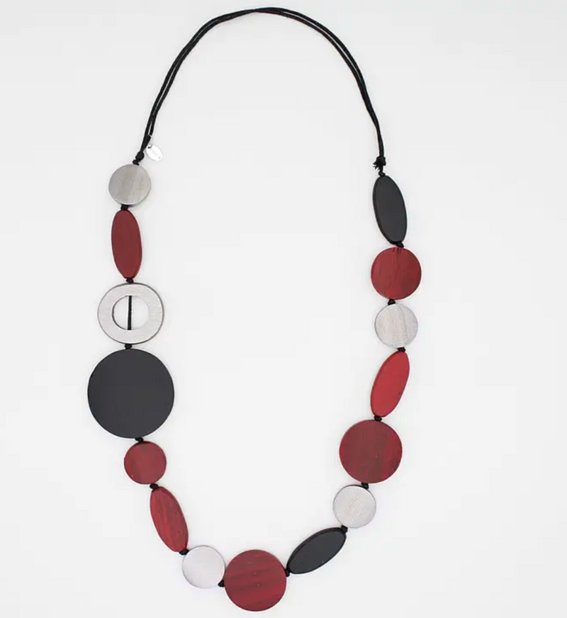 Crimson Brea Wood Necklace Necklace