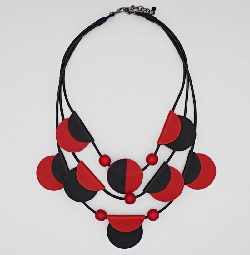 Red Verona Leather Necklace