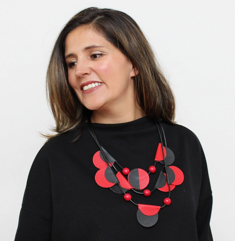 Red Verona Leather Necklace