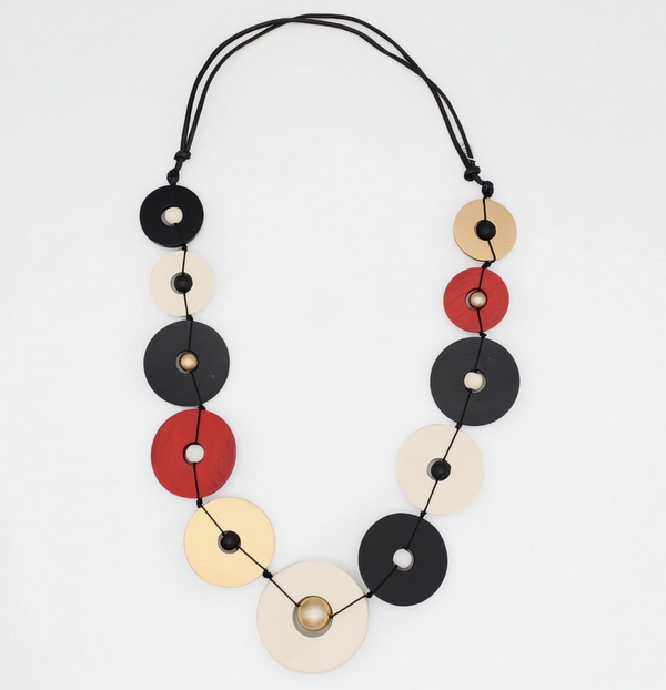 Aria Gold Black Red Bold Necklace