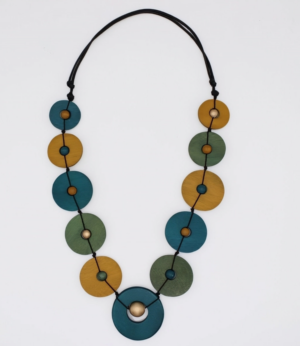 Teal Wood Unity Necklace