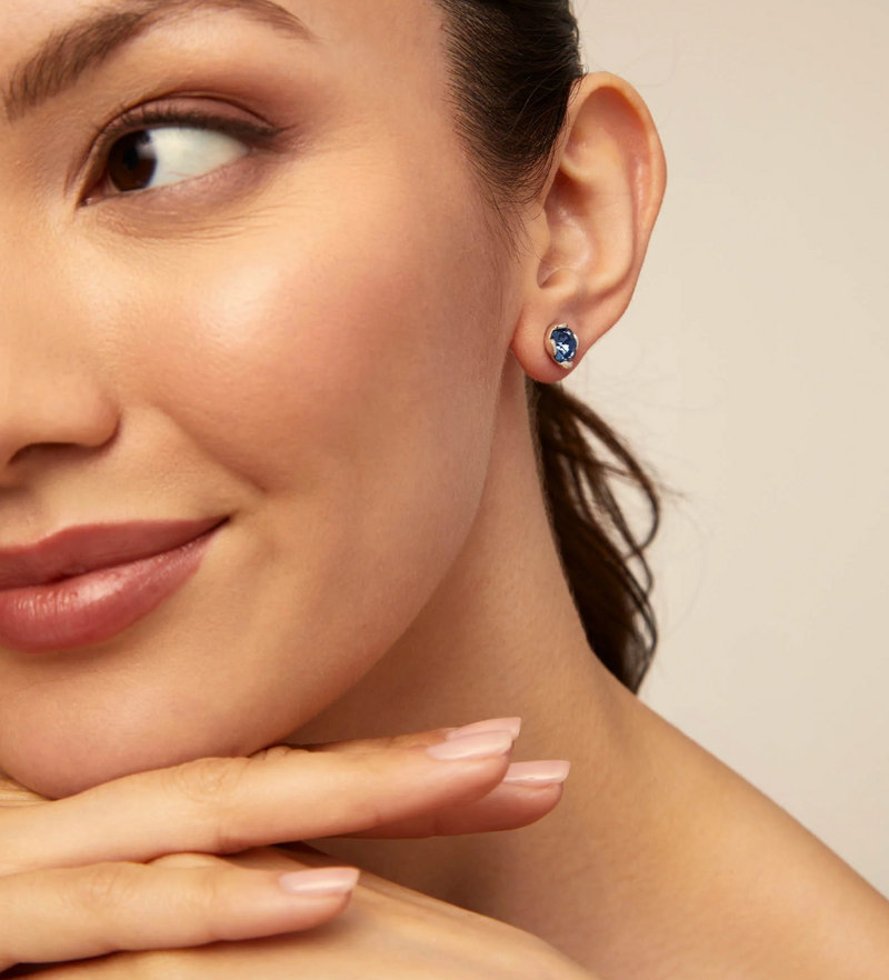 Blue Crystal Stud Earring