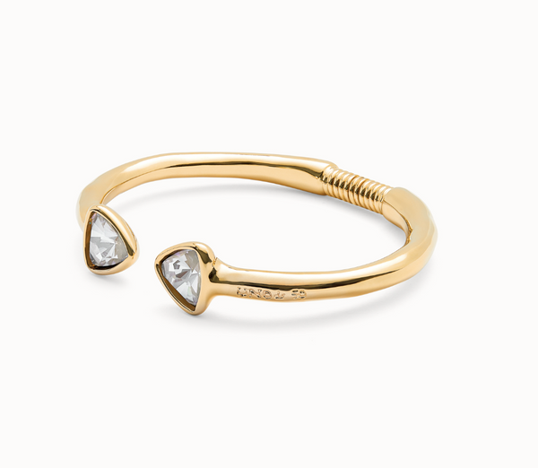 Gold Multi Crystal Cuff Bracelet