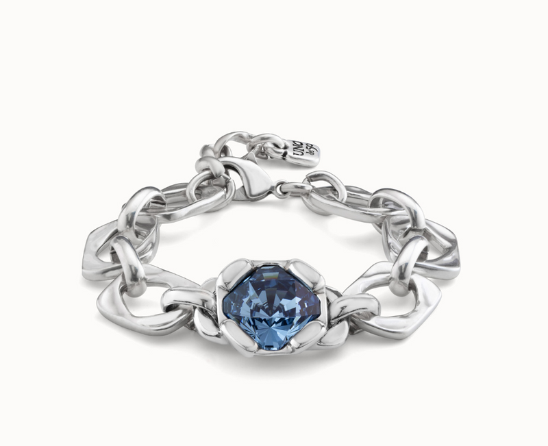 Blue Crystal Link Chain Bracelet