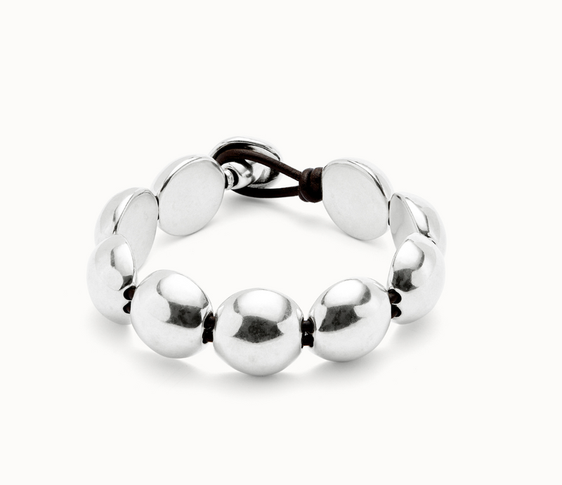 Round Beads Leather Bracelet